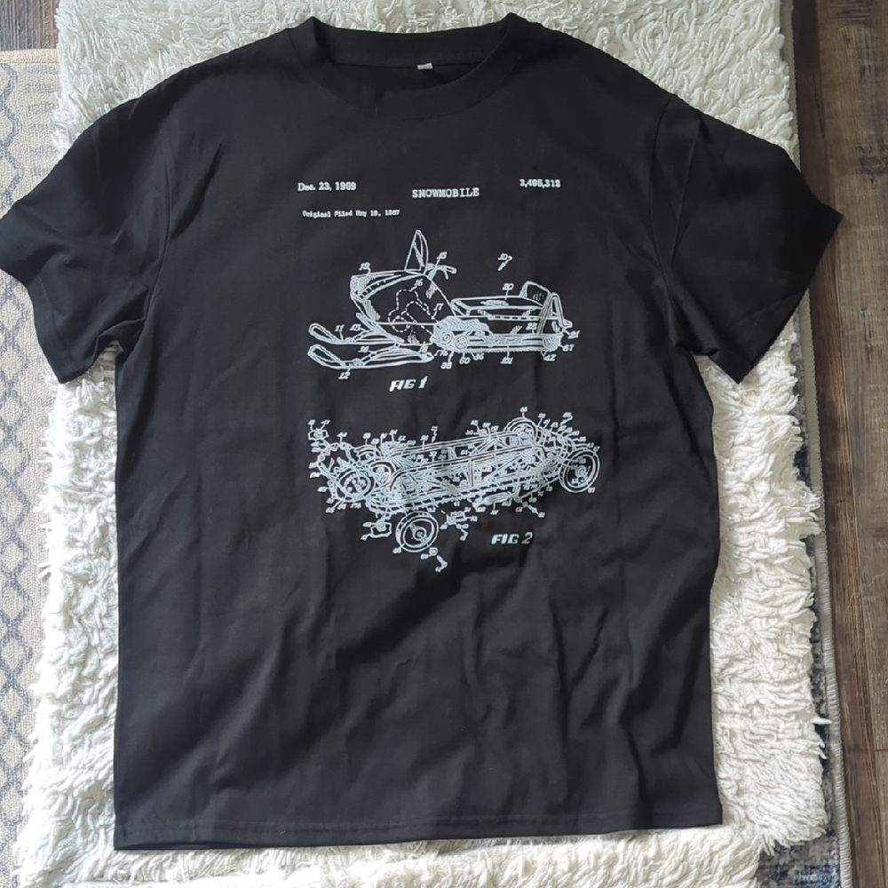 SHEIN Snowmobile Blueprint Tee